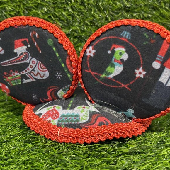 Disney Christmas Dooney Print HANDMADE Mouse Ear Hat/ Fascinator Hat - Picture 2 of 5